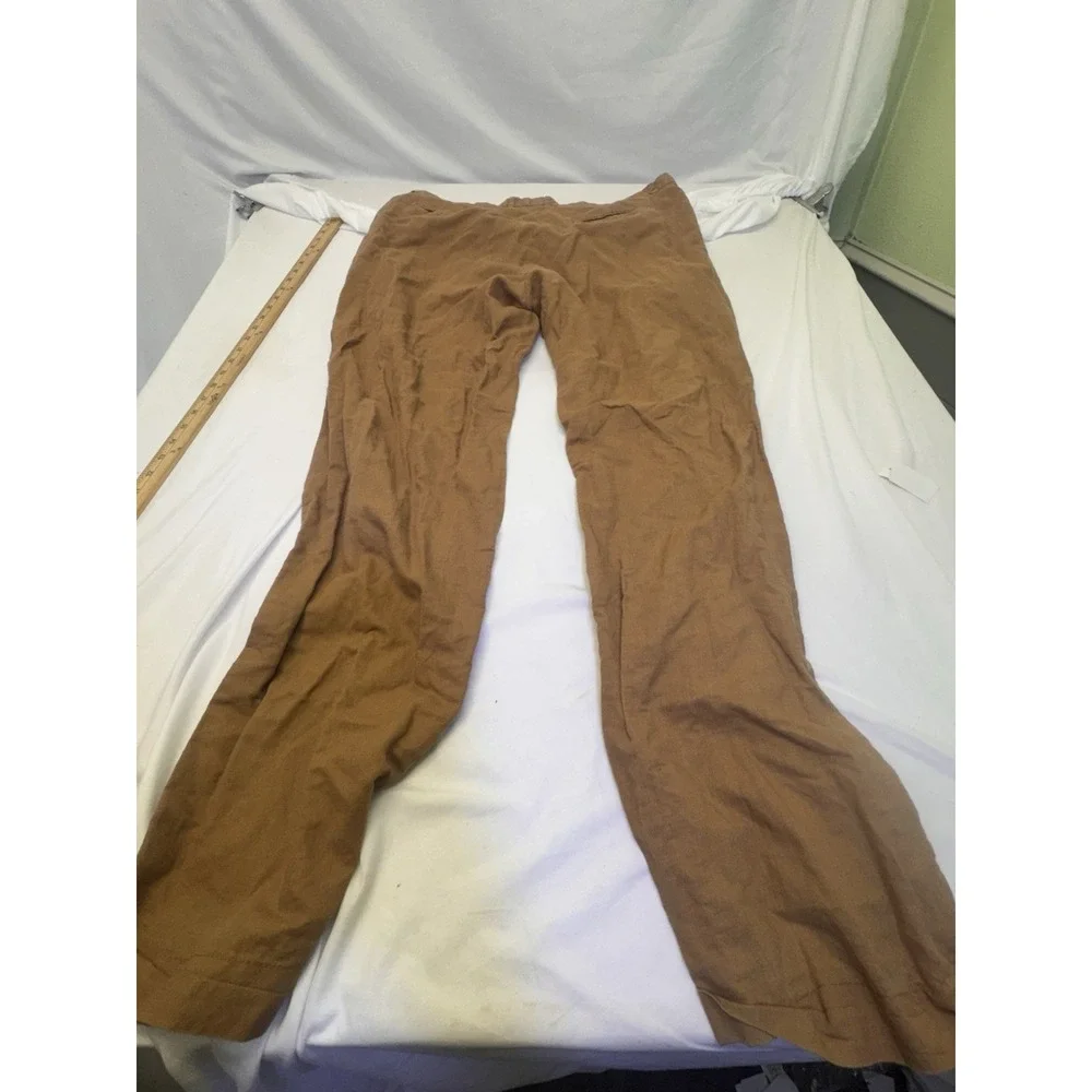 Giorgio Inserti Collezione Italiano Dress Pants Mens 42x36 Brown 100% Linen Y2K